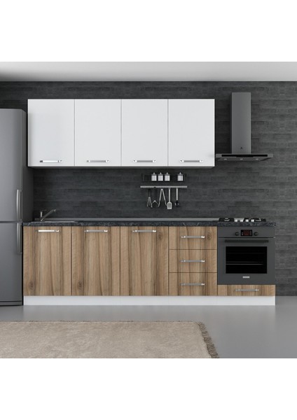 260 cm Mutfak Dolabı Beyaz Dore 260-D6