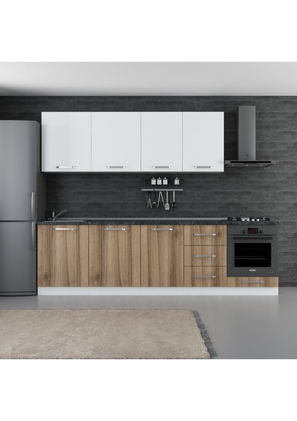 280 cm Mutfak Dolabı Beyaz Dore 280-D3