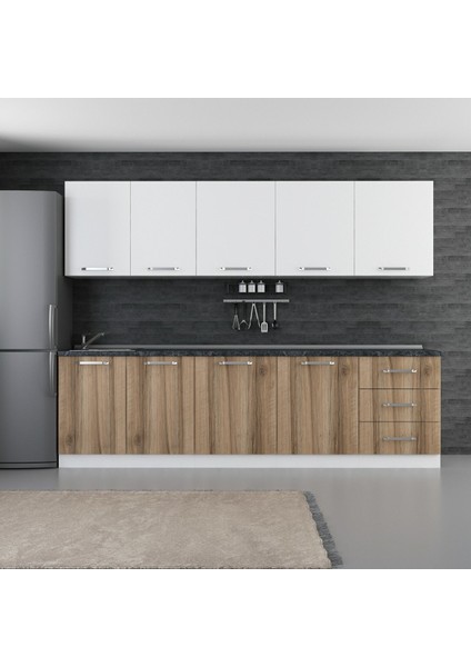 280 cm Mutfak Dolabı Beyaz Dore 280-D2