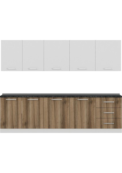 280 cm Mutfak Dolabı Beyaz Dore 280-D2