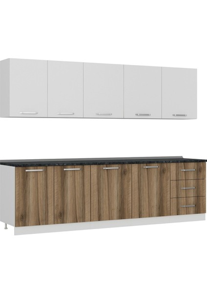 280 cm Mutfak Dolabı Beyaz Dore 280-D2