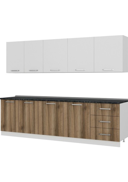 280 cm Mutfak Dolabı Beyaz Dore 280-D2