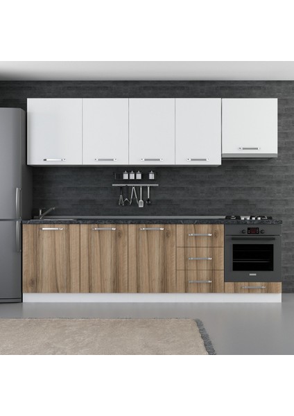 270 cm Mutfak Dolabı Beyaz Dore 270-D5