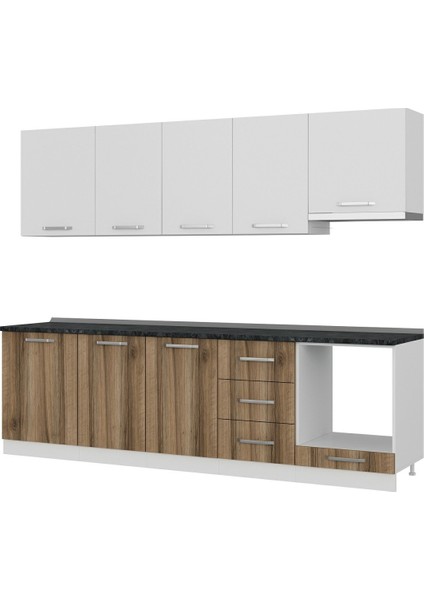 270 cm Mutfak Dolabı Beyaz Dore 270-D5