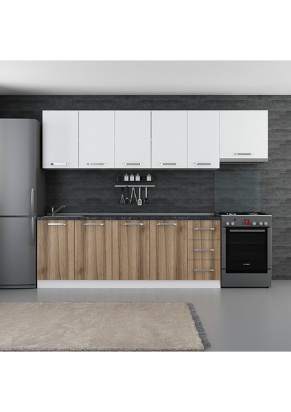 280 cm Mutfak Dolabı Beyaz Dore 280-D10