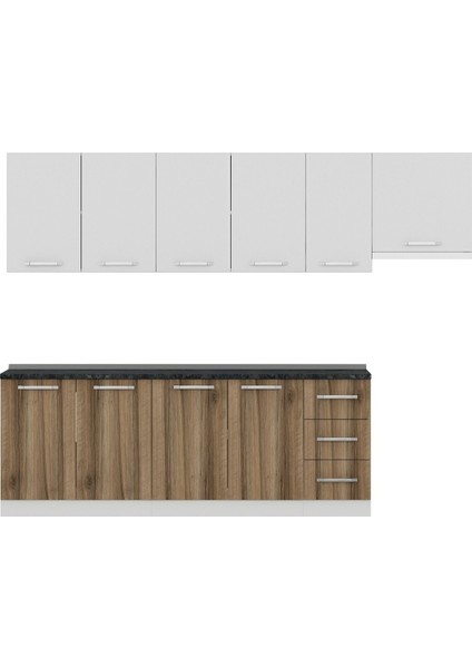 280 cm Mutfak Dolabı Beyaz Dore 280-D10