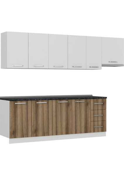 280 cm Mutfak Dolabı Beyaz Dore 280-D10