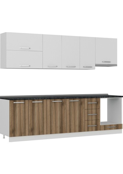 270 cm Mutfak Dolabı Beyaz Dore 270-D8
