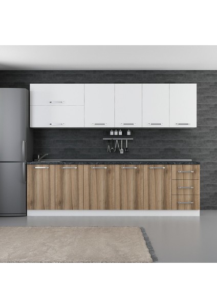 275 cm Mutfak Dolabı Beyaz Dore 275-D2