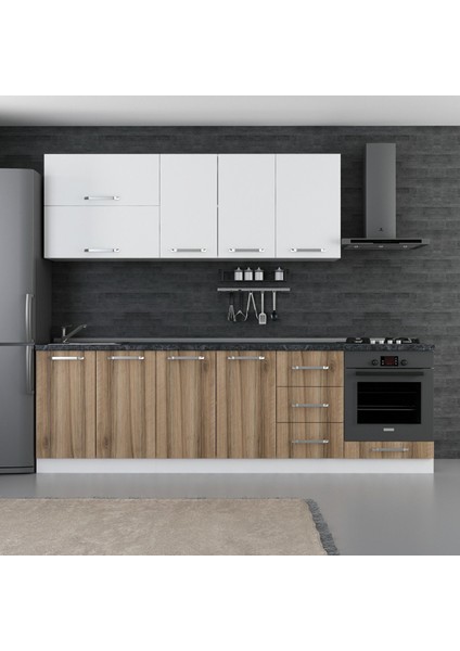 265 cm Mutfak Dolabı Beyaz Dore 265-D6