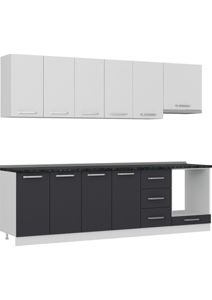 265 cm Mutfak Dolabı Beyaz Antrasit 265-A5 modelleri