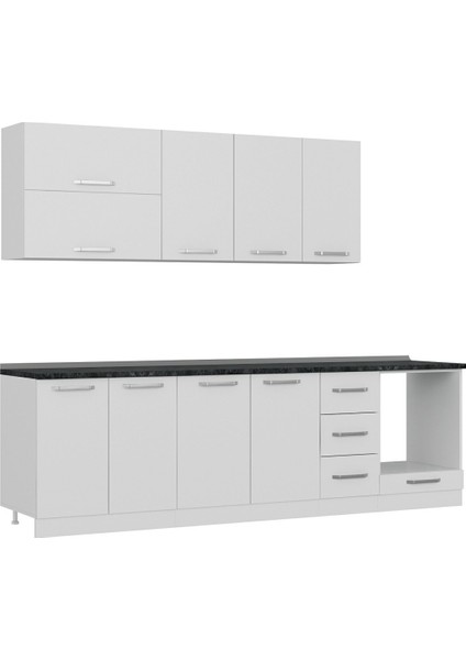 270 cm Mutfak Dolabı Beyaz 270-B6