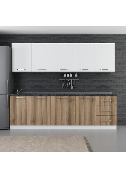 260 cm Mutfak Dolabı Beyaz Dore 260-D2