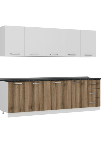 260 cm Mutfak Dolabı Beyaz Dore 260-D2