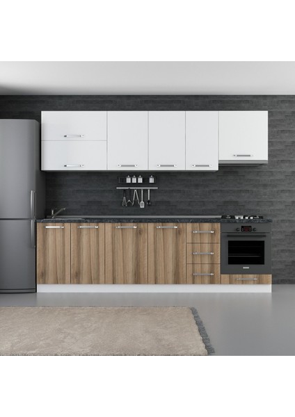 275 cm Mutfak Dolabı Beyaz Dore 275-D5