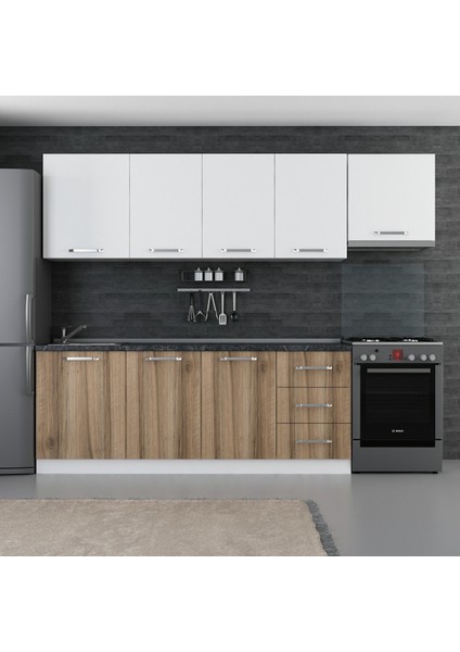 270 cm Mutfak Dolabı Beyaz Dore 270-D4