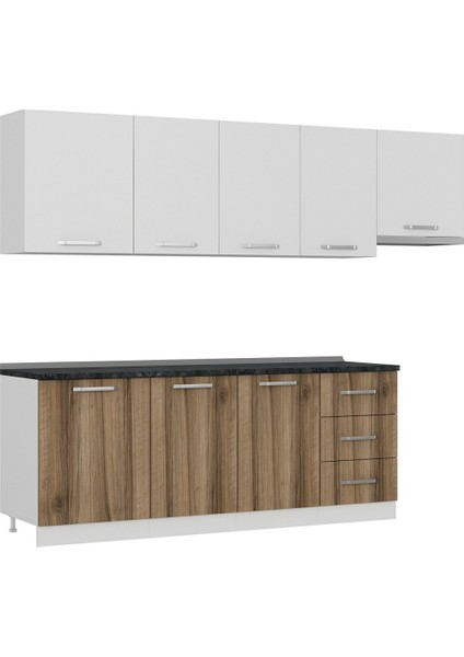 270 cm Mutfak Dolabı Beyaz Dore 270-D4