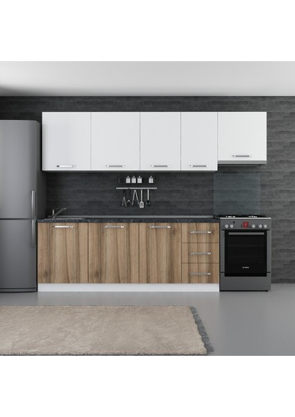 275 cm Mutfak Dolabı Beyaz Dore 275-D7