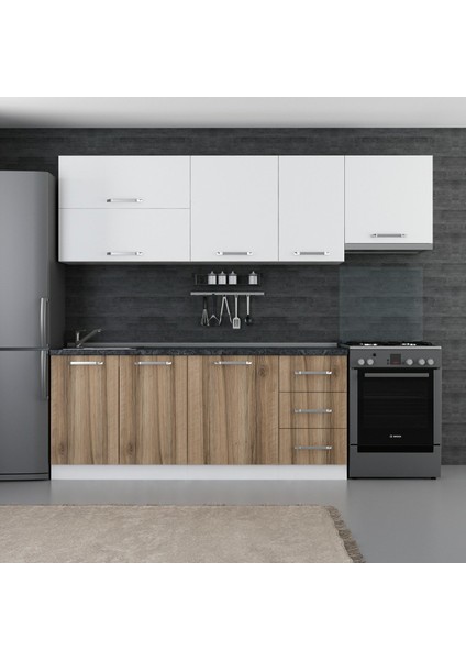 255 cm Mutfak Dolabı Beyaz Dore 255-D7