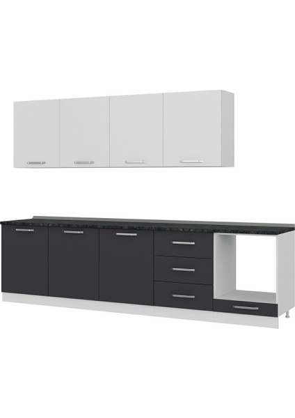 300 cm Mutfak Dolabı Beyaz Antrasit 300-A10 fırsatları