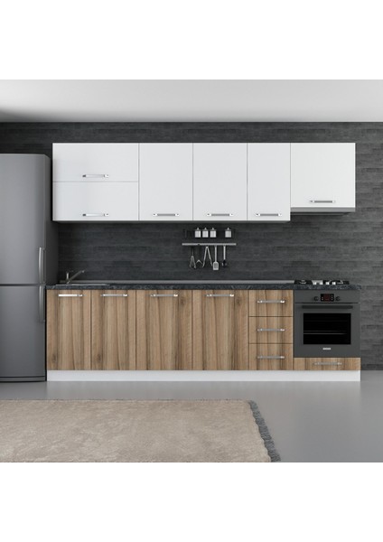 280 cm Mutfak Dolabı Beyaz Dore 280-D8