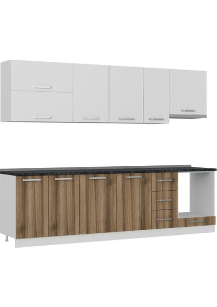 280 cm Mutfak Dolabı Beyaz Dore 280-D8