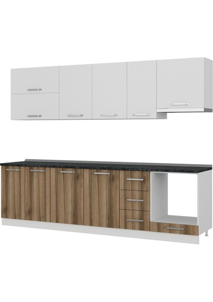 280 cm Mutfak Dolabı Beyaz Dore 280-D8