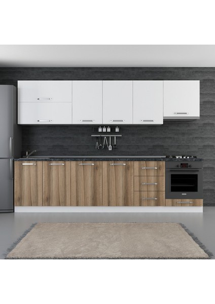 300 cm Mutfak Dolabı Beyaz Dore 300-D9