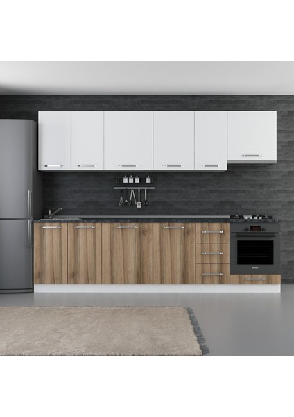 290 cm Mutfak Dolabı Beyaz Dore 290-D5