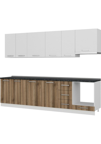 290 cm Mutfak Dolabı Beyaz Dore 290-D5