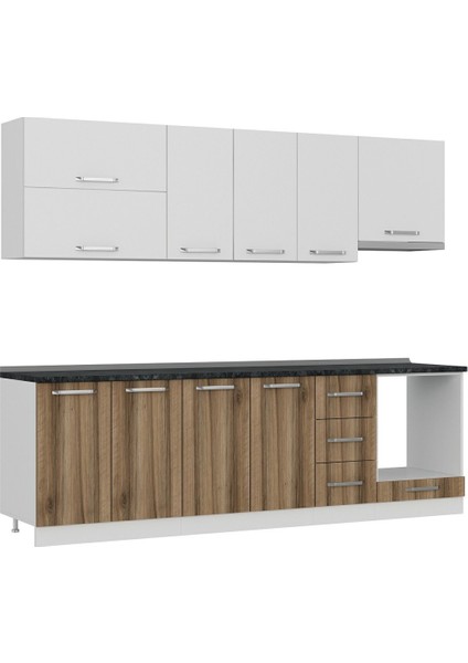 260 cm Mutfak Dolabı Beyaz Dore 260-D5