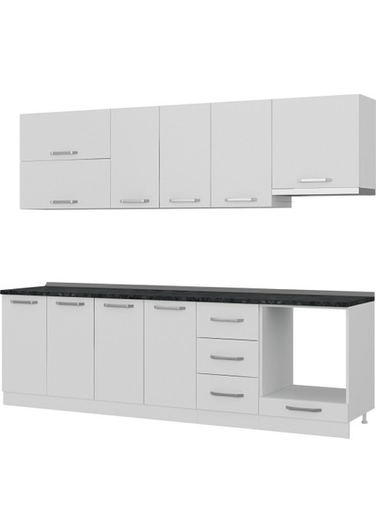 265 cm Mutfak Dolabı Beyaz 265-B8 fırsatları