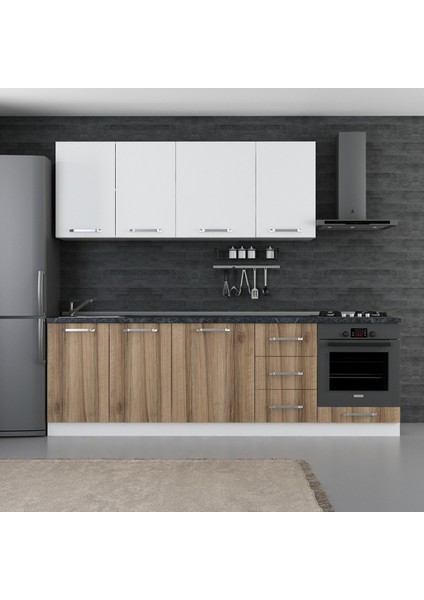 255 cm Mutfak Dolabı Beyaz Dore 255-D3