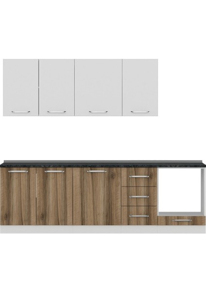 255 cm Mutfak Dolabı Beyaz Dore 255-D3