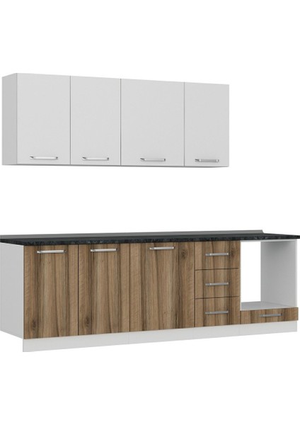 255 cm Mutfak Dolabı Beyaz Dore 255-D3