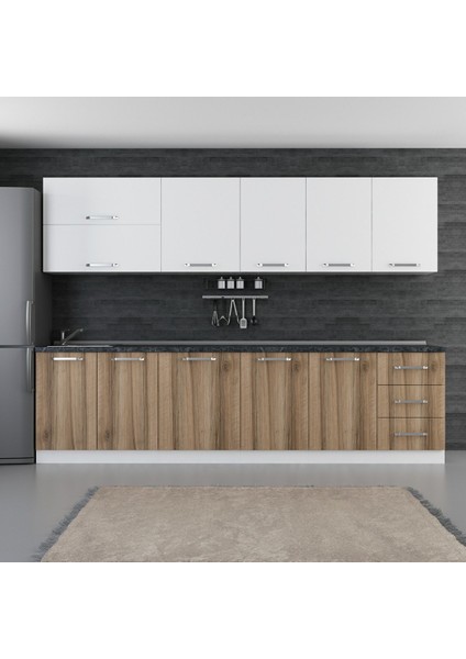 300 cm Mutfak Dolabı Beyaz Dore 300-D1