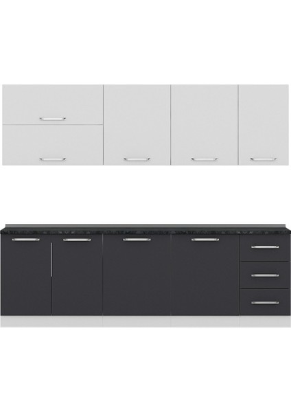 255 cm Mutfak Dolabı Beyaz Antrasit 255-A2 fiyatları