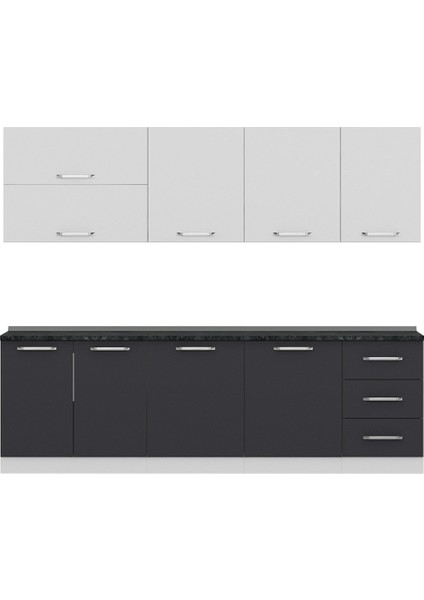 260 cm Mutfak Dolabı Beyaz Antrasit 260-A1 fiyatları