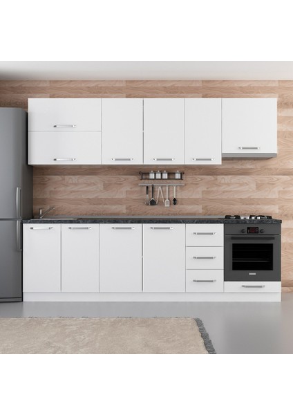 270 cm Mutfak Dolabı Beyaz 270-B8