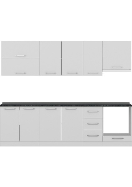 270 cm Mutfak Dolabı Beyaz 270-B8
