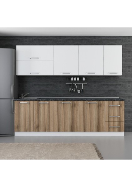 255 cm Mutfak Dolabı Beyaz Dore 255-D2