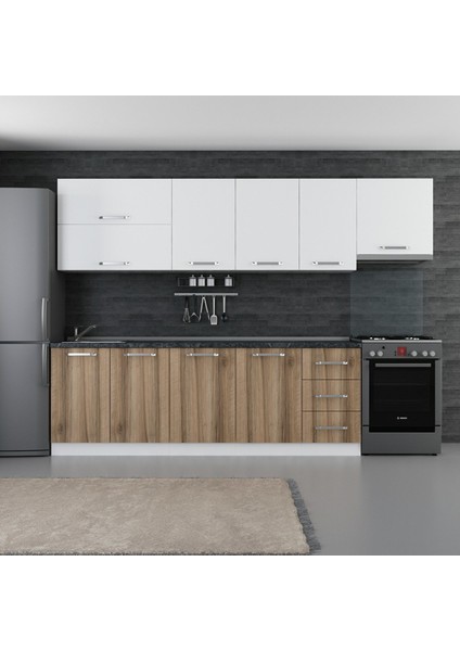 295 cm Mutfak Dolabı Beyaz Dore 295-D7