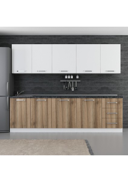 270 cm Mutfak Dolabı Beyaz Dore 270-D2