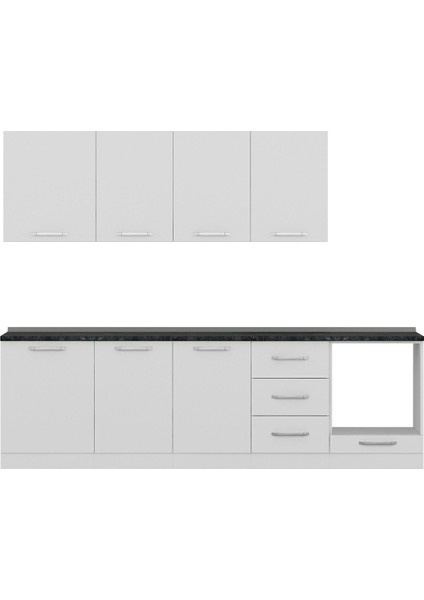 270 cm Mutfak Dolabı Beyaz 270-B3