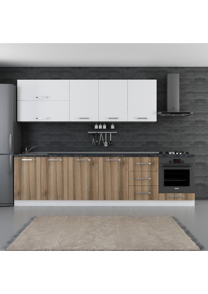 300 cm Mutfak Dolabı Beyaz Dore 300-D7