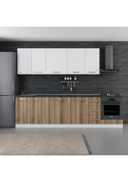 290 cm Mutfak Dolabı Beyaz Dore 290-D3