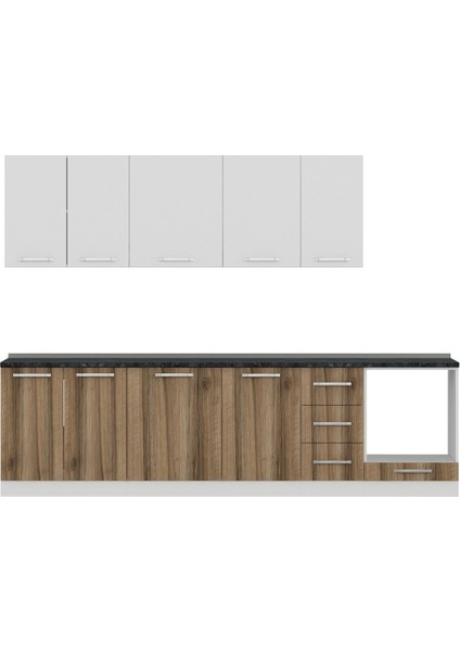290 cm Mutfak Dolabı Beyaz Dore 290-D3