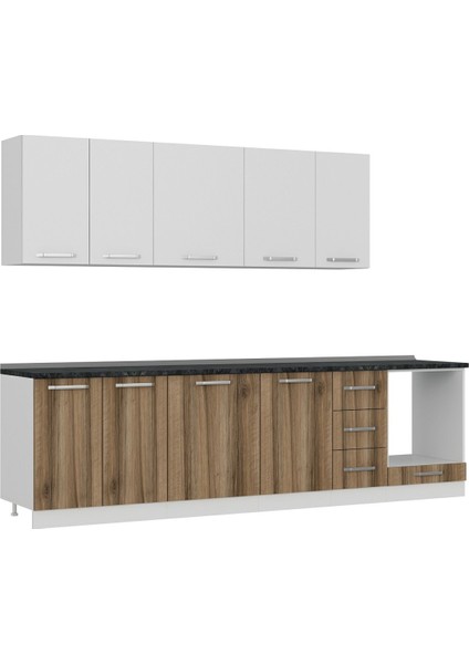 290 cm Mutfak Dolabı Beyaz Dore 290-D3