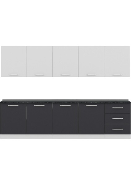 300 cm Mutfak Dolabı Beyaz Antrasit 300-A3 fiyatları