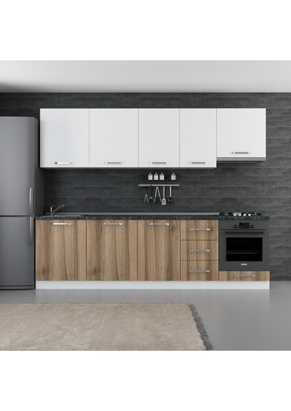 275 cm Mutfak Dolabı Beyaz Dore 275-D8